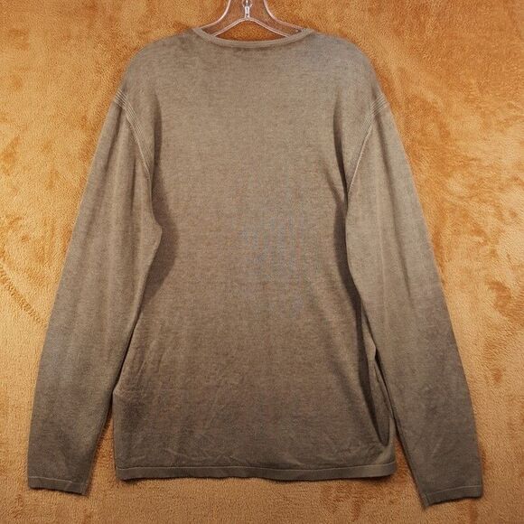 JOHN VARVATOS Shirt Mens XL Brown Henley Silk Cashmere Chestnut CHRISTIE $448 - Picture 5 of 9